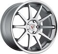 Vissol F-600 9x22 5x112 ET 32 Dia 66.6 matte-silver-with-machined-face-and-chrome-stainless-steel-lip